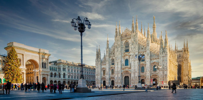 The Cathedral of Milan on a sunny winter morning